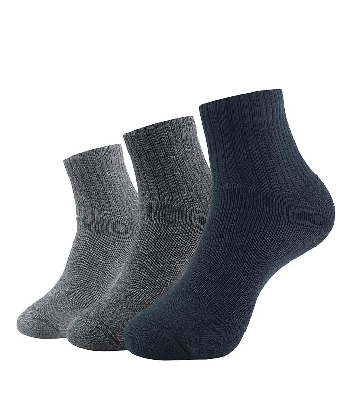 Men's Compact Cotton Terry Ankle Length Socks With Stay Fresh Treatment