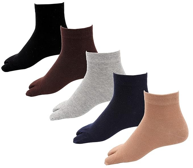 Women's Solid Plain Cotton Ankle Thumb Multicolored Socks (Pack of 5 Pairs)