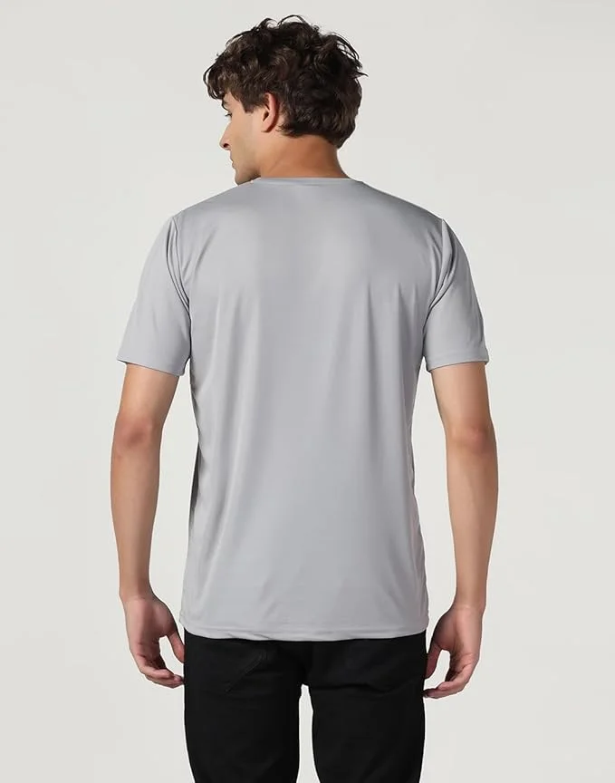 Men's Solid Round Neck Polyester T-Shirt