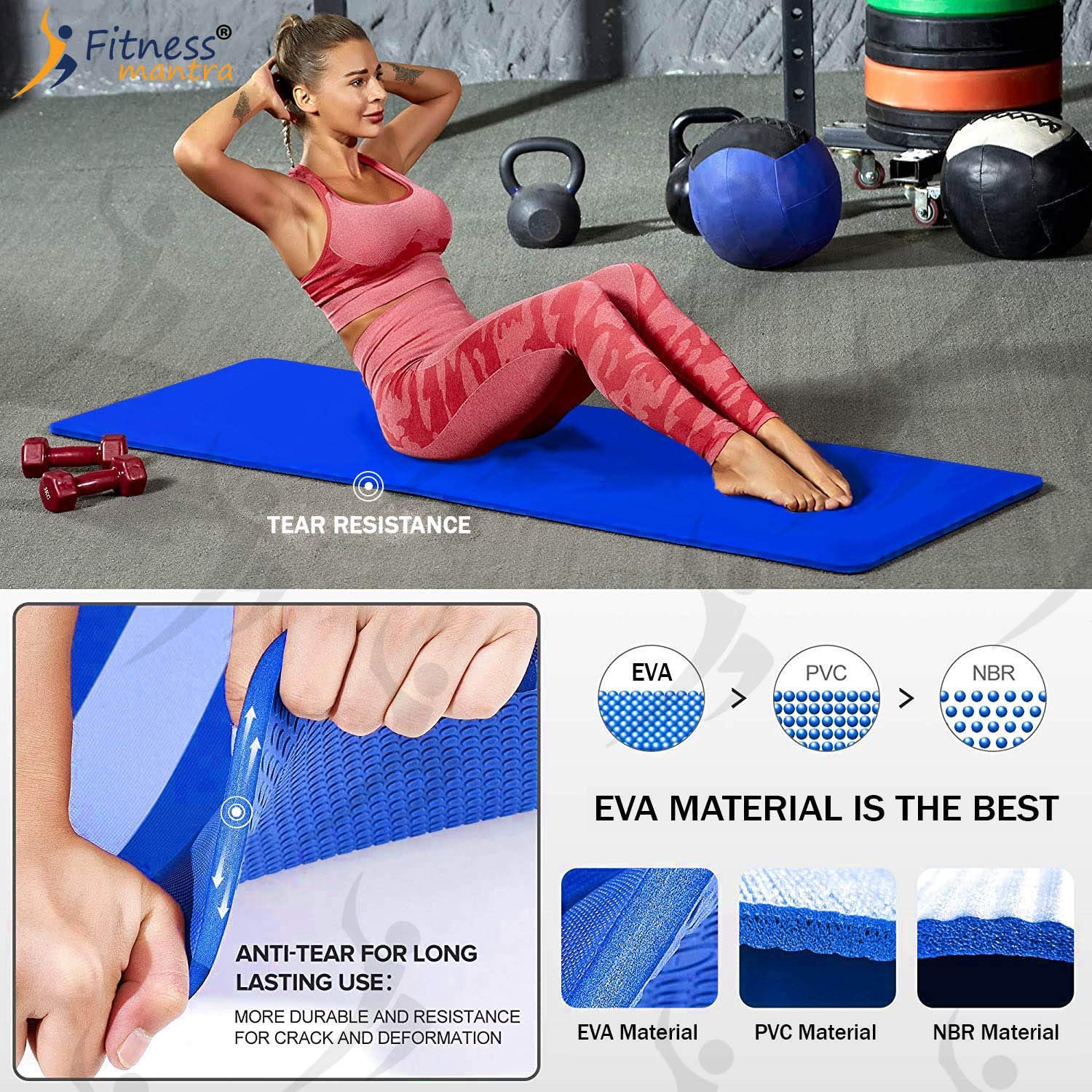 Fitness Mantra 4mm Anti-Slip Yoga Mat for Yoga Exercise